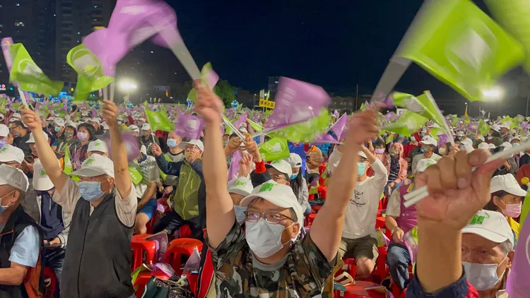 現場支持者。張沛森攝