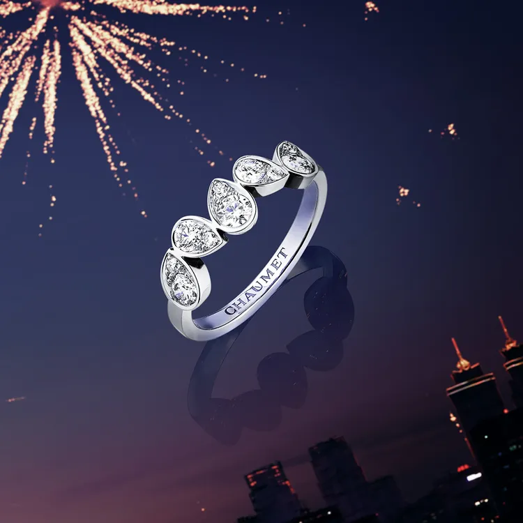 Joséphine Ronde d’Aigrettes 18K白金鑽戒，約14萬4000元。品牌提供