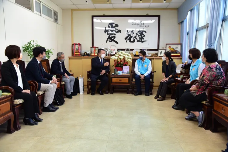 釧路市觀光踩線團拜會花蓮市長魏嘉賢。花蓮市公所提供