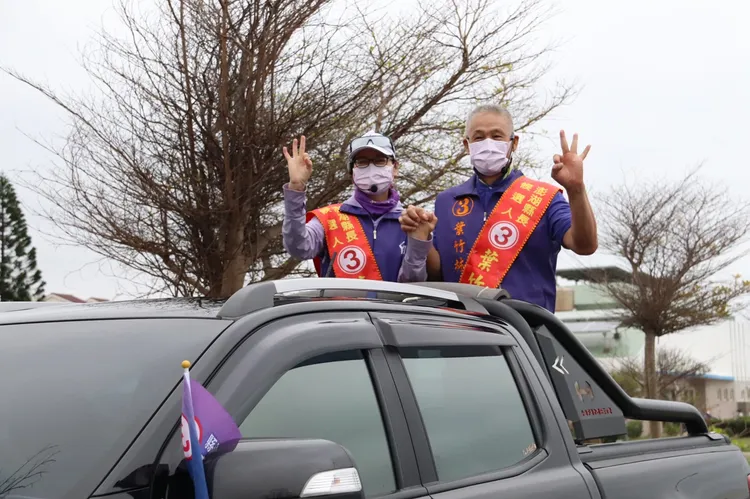 葉竹林陣營今天以車隊全島遊行。葉竹林競選總部提供