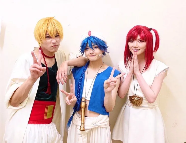 岡田奈奈（右）6月和豬野廣樹（左）合作舞台劇擦出愛火。中為宮島優心。翻攝豬野廣樹IG