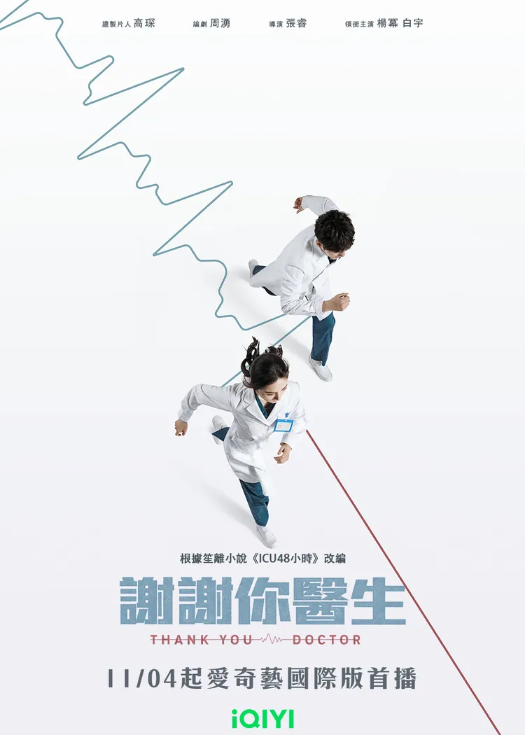 《謝謝你醫生》改編自小説《ICU48小時》。愛奇藝國際站提供