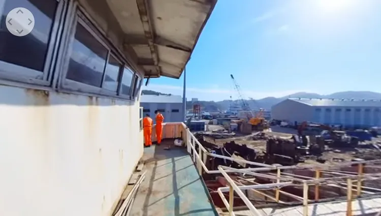 拍賣中國抽砂船，VR360度觀覽船舶內外。翻攝YouTube「行政執行署士林分署」