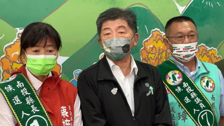 陳時中人在南投仍被追問北市選戰話題。田兆緯攝