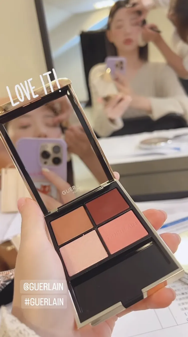 亮相理膚寶水活動前，郭雪芙還在IG限時動態分享使用了嬌蘭的眼彩盤。翻攝aohsuehfu IG