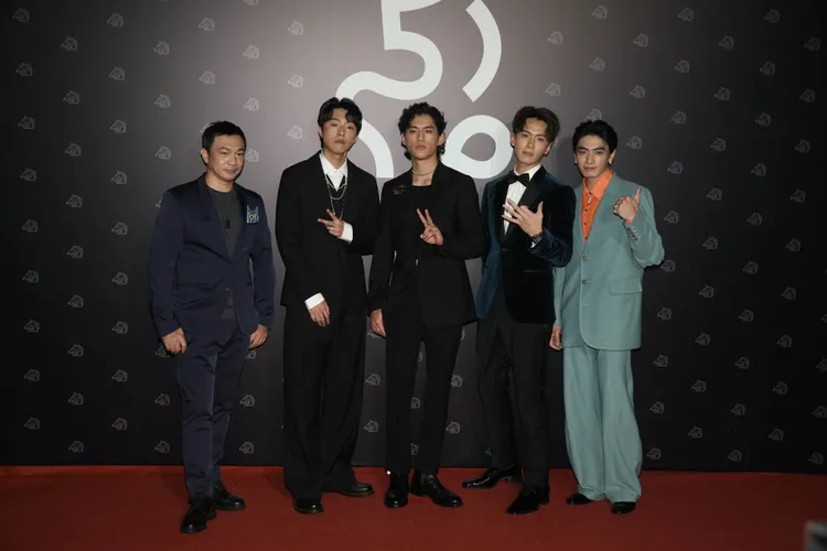 柯震東《黑的教育》團隊，左起黃信堯、蔡凡熙、朱軒洋、柯震東、宋柏緯。攝影中心攝