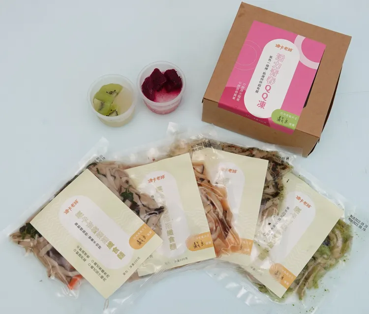 潘若迪推出的杏鮑菇纖食麵和膠原QQ凍。陳德興攝