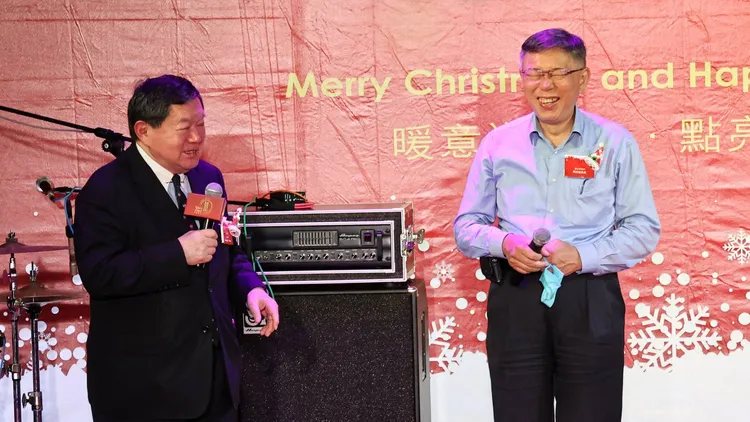 台北市長柯文哲今特別出席遠東集團耶誕點燈儀式。葉志明攝