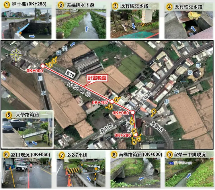 宜榮一中排工程。縣府提供