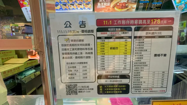 丹丹漢堡於後天起調漲部分品項價格。侯昌騰攝