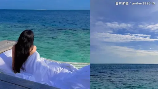 聽著海浪的節奏！在海邊吊床上甦醒　海天一色想出國衝一波