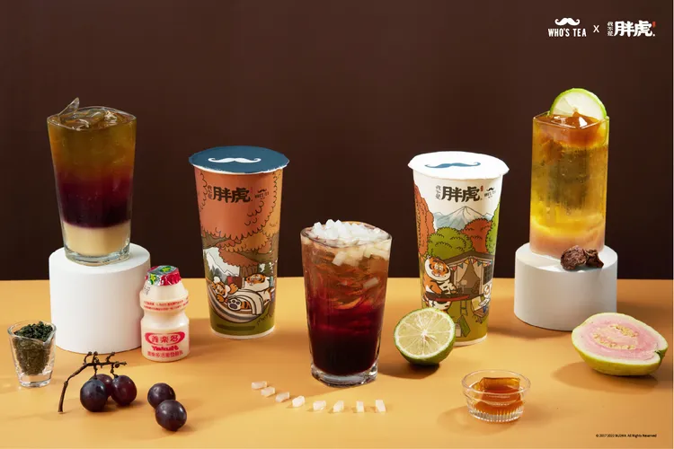 鬍子茶與「我不是胖虎」新推出3款秋香果系聯名飲品。業者提供