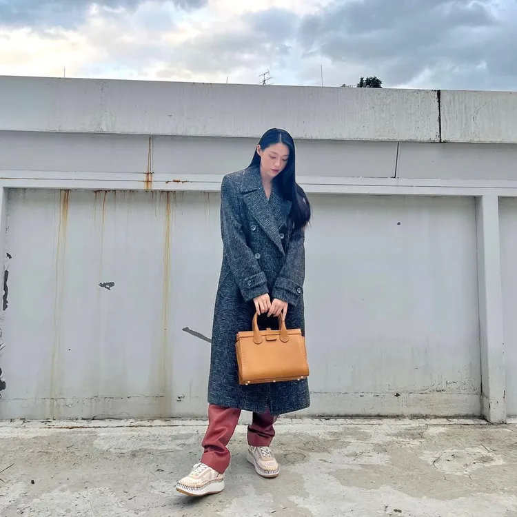 雪炫選用Chloé Edith野駒棕大型肩背手提兩用包，9萬6800元。翻攝s2seolhyuns2 IG 