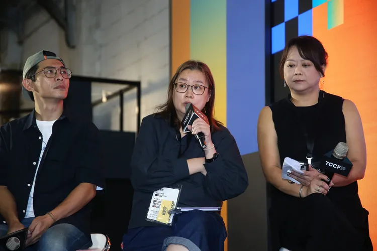 導演姜瑞智（左起）、製作人潘心慧、監製出品人蔡妃喬。有意思國際傳媒提供