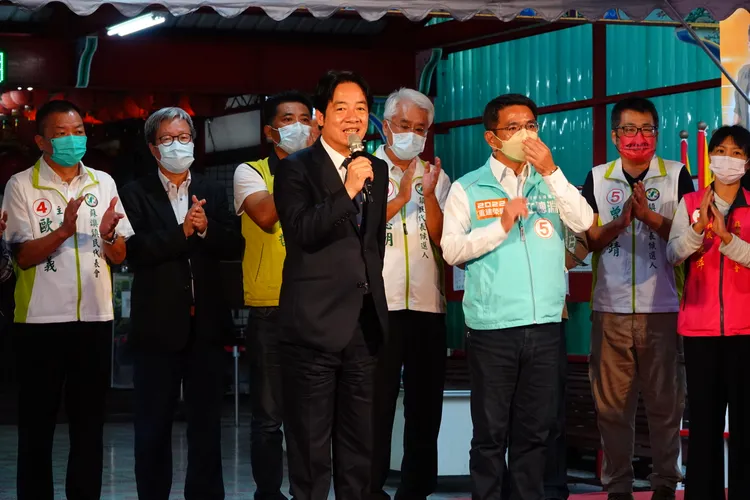副總統賴清德前往宜蘭替黨籍候選人輔選。林泊志攝