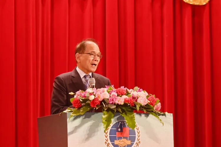 游錫堃說，台灣除了有海峽天險，登陸也不容易，但若仍遭侵略，人民的防衛意志才是最重要的。游錫堃辦公室提供