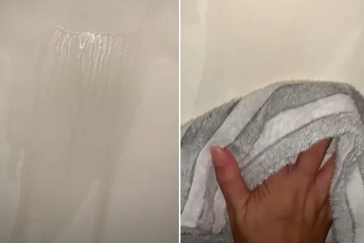 牆壁滲出水來，甚至還要用抹布擦拭。翻攝爆料公社