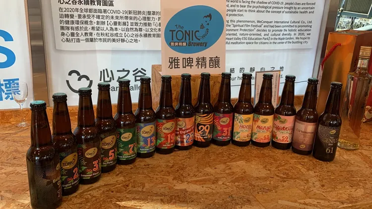 第三屆台中好酒節中將展售台中酒莊利用當地栽種小麥釀造的精釀啤酒。曾雪蒨攝