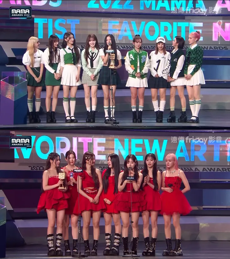 限定女團Kep1er（上圖）、NMIXX獲頒最受歡迎女新人。翻攝friDay影音