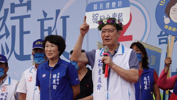 趙少康助講呼籲選民用選票表達對蔡政府的不滿。古和純攝