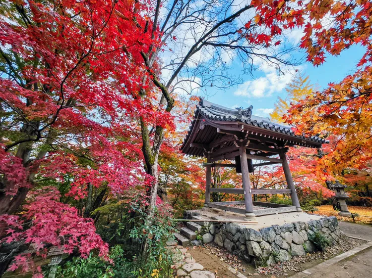 常寂光寺鐘樓的大鐘在二戰時被徵用，今日所見寺鐘於1973年重新鑄造。田欣雲攝