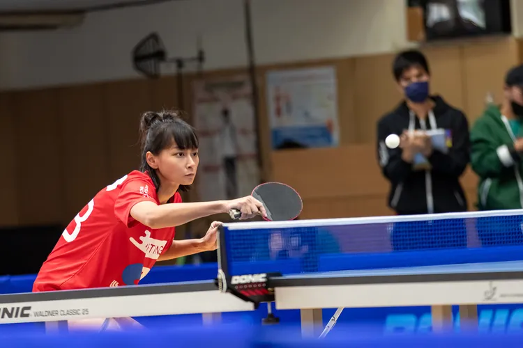 文雨非感謝江宏傑特訓桌球。星發現娛樂提供