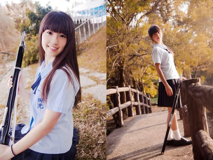 何芝寧說，每年國慶日的時候，都會看總統府前儀隊的表演，順便懷念回味一下以前讀曙光女中的日子。何芝寧提供