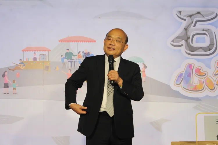 蘇貞昌說，虱目魚則是平價又好吃，希望大家都能一起來品嚐。潘袁詩羽攝