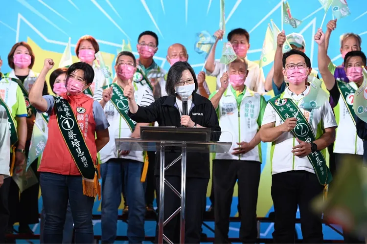 蔡英文表示，要讓蔡培慧贏，讓大家知道南投人終結黑金的決心。蔡培慧團隊提供