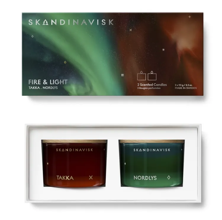 謐夜藜光蠟燭禮盒，包含北極光蠟燭和午夜餘溫香氛蠟燭，90g*2／2080元。品牌提供