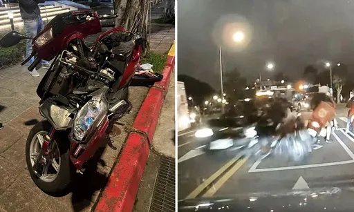 轎車逆撞機車後逃逸!騎士噴進車底仰天雙手抖 車主:不是我開的