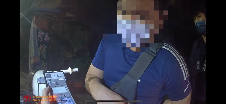 胡姓男子的呼氣酒測值0.19毫克。讀者提供