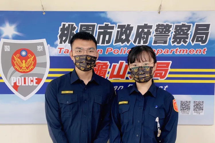 學姐康家瑜和學弟林健一。龜山警分局提供