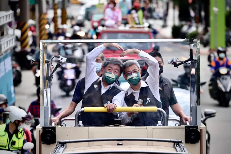 陳時中強調要用愛與包容來打選戰。林林攝