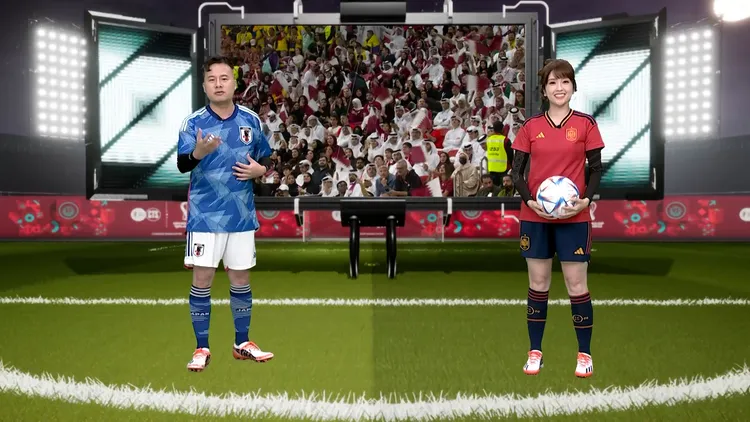 主播黃柏齡(左)、林奕雯負責轉播賽事。華視提供