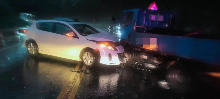 蘇花公路3車連環撞。翻攝畫面