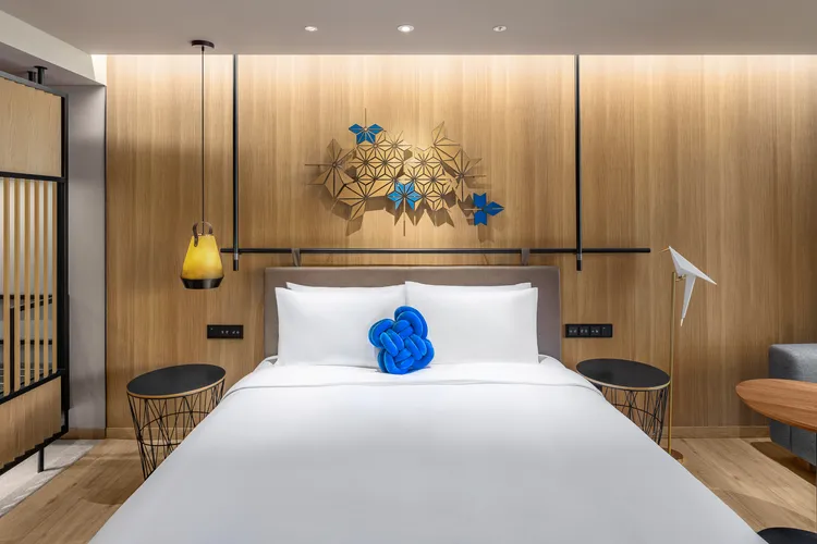 阿里山英迪格客房設計融入不少鄒族的編織元素。翻攝阿里山英迪格酒店官網