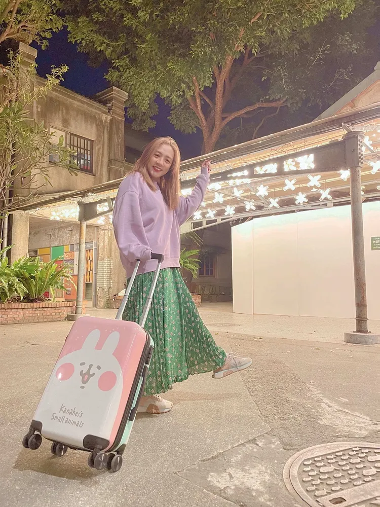 雙面雙色設計行李箱，拖在路上回頭率超高。業者提供