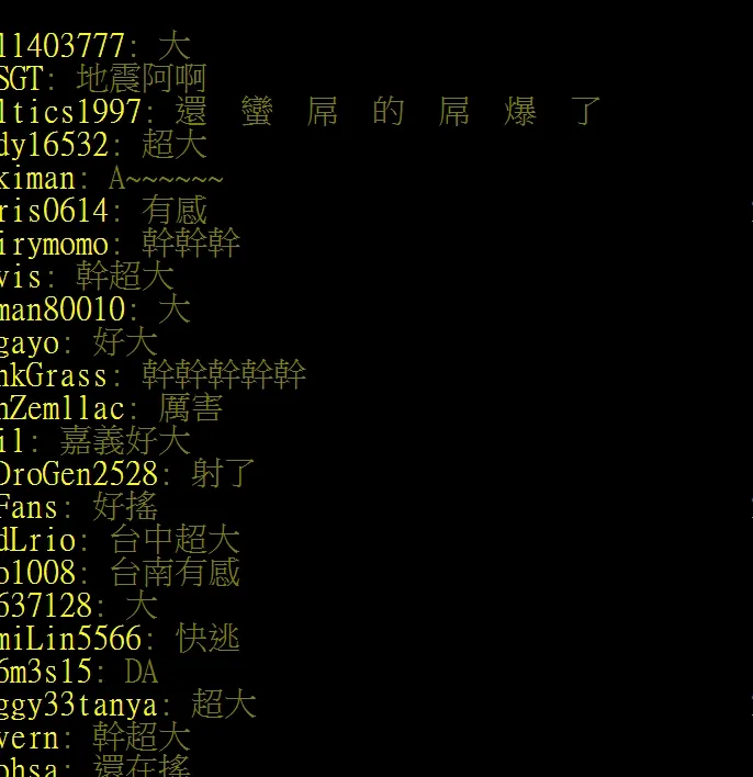 各地網友回報，地震感受強烈。引自批踢踢