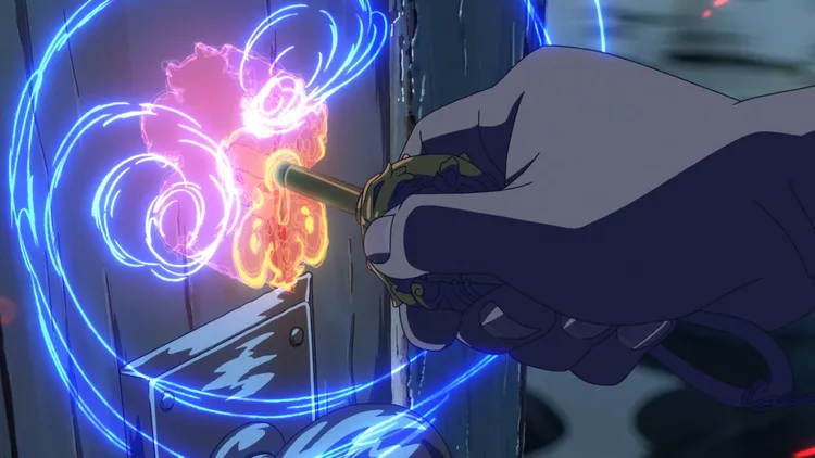 《鈴芽之旅》描述鈴芽與「閉門師」宗像草太要關起一扇門的故事。翻攝官方推特