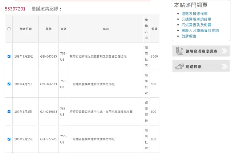 該公車曾有多項違規紀錄。翻攝自「翻轉大台中交通違規2.0」