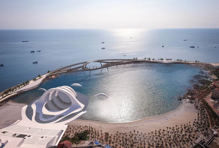 巴拿山黃金佛手橋設計師全新作品，「親吻之橋」將於2023年3月在富國島亮相。皇茶旅行社提供

