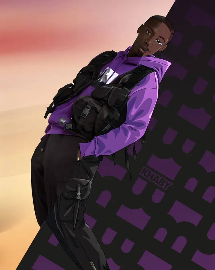 BOSS x Khaby聯名系列形象照玩轉穿越虛擬動漫與現實世界的迷因。品牌提供