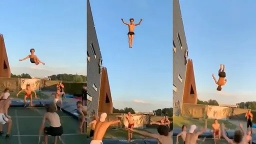 兄弟們一招讓「讓他飛」　網驚問：上天空還是上天堂？