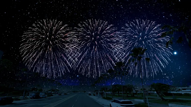高雄市府今（24日）晚8點25分將在第90期市地重劃區（時代大道路底），施放60秒高空花火。高市府提供