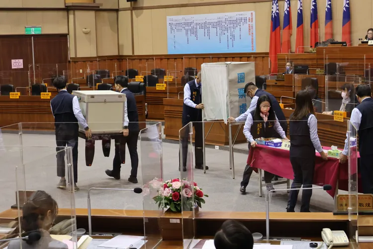 基隆市議會今天進行正副議長選舉。戴之聖攝