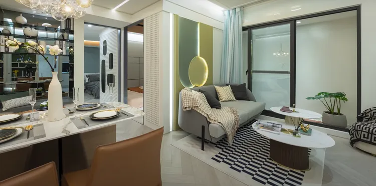 成功路三段靠近捷運文德站一帶屬星雲重劃區，區內擁有碧湖公園等綠地空間，還有傳統市場、商圈以及美國在台協會（AIT），生活機能相當優渥，圖為預售案「碧湖海川」樣品屋。翻攝信義代銷網站