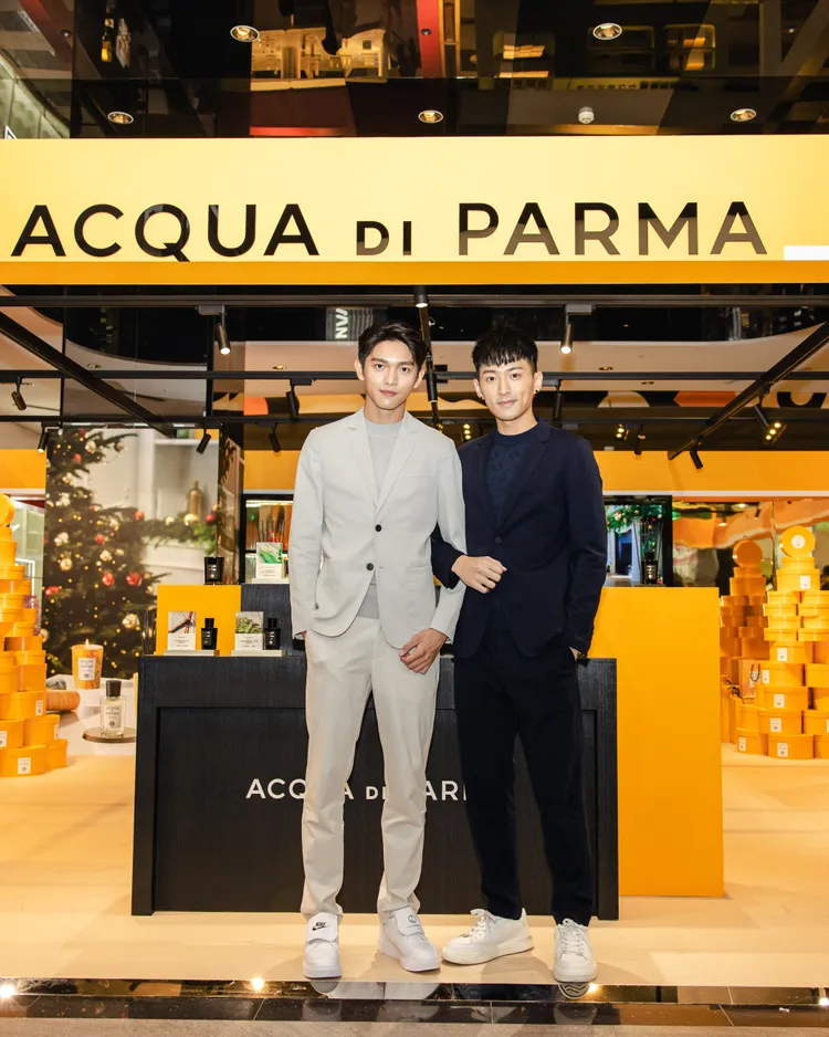 林輝瑝（左）和鍾岳軒（右）因在8點檔《機智校園生活》劇中兄弟情深厚，被粉絲湊作堆，組成「寶安CP」。品牌提供