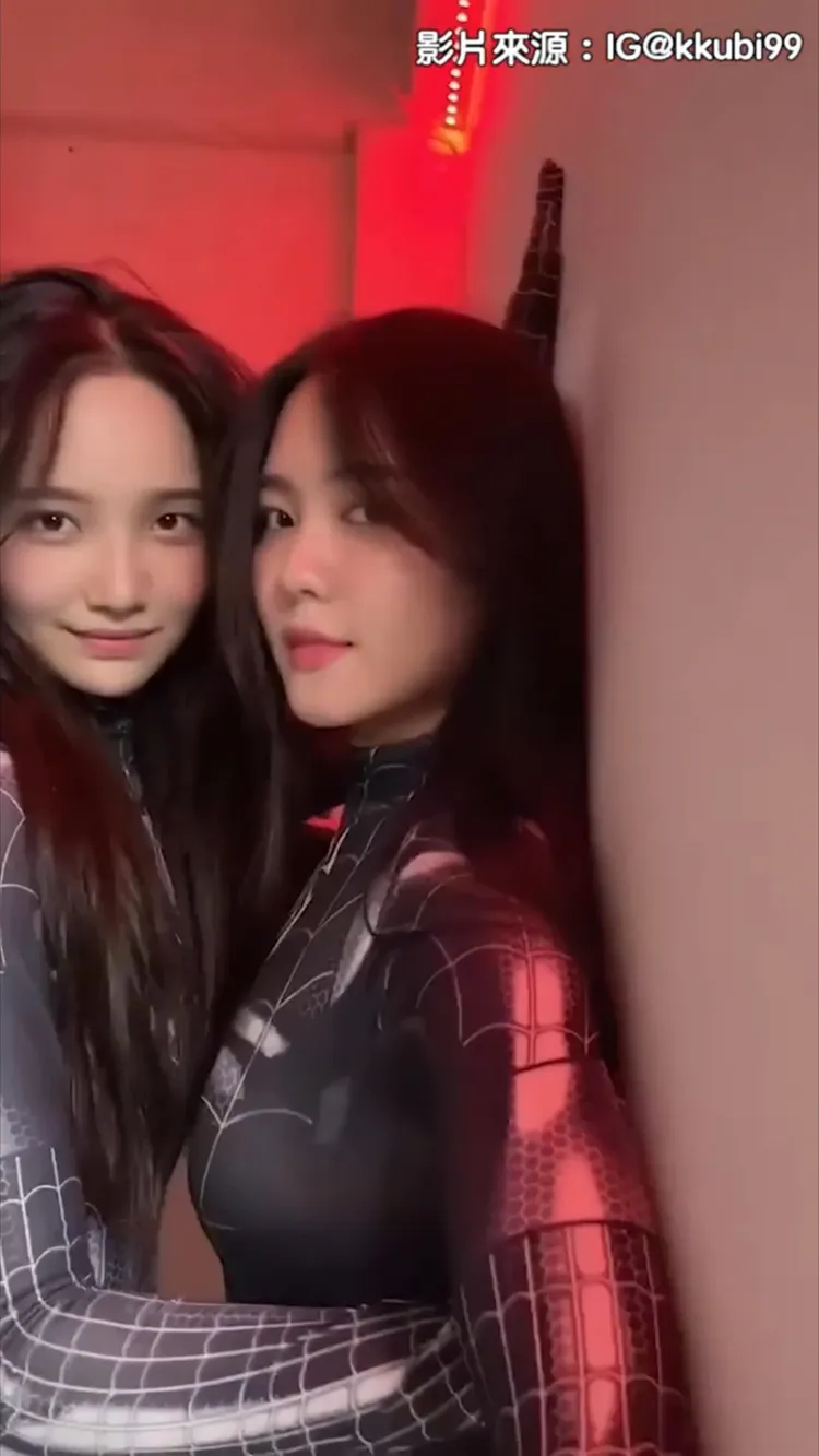 原來隔牆是「黑化版」雙姝。本影片截圖經「IG@kkubi99」授權刊登