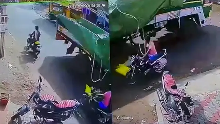 貨車垂落繩索釀禍。翻攝自推特